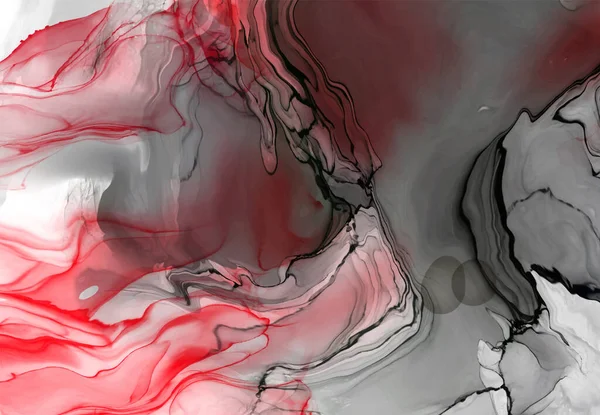 Beyaz arka planda siyah kırmızı fırça darbesi. Tasarım elemanı. Grunge dalga lekelerinin vektör çizimi. Vektör fırçaları resimleme.