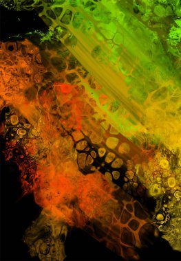 Siyah üzerine modern renkli akış arka planı. Renk pankartıyla dalga sıvısı. Tasarım projen için sanat tasarımı. Vektör illüstrasyonu.