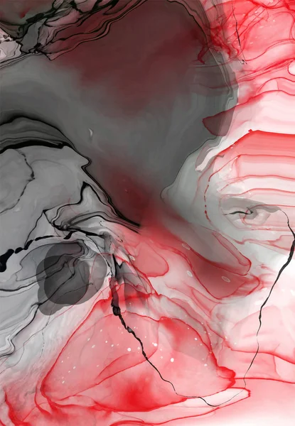 Beyaz arka planda siyah kırmızı fırça darbesi. Tasarım elemanı. Grunge dalga lekelerinin vektör çizimi. Vektör fırçaları resimleme.