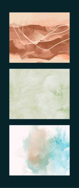 Modern renkli akış arkaplanları ayarlandı. Soyut renkli pankart koleksiyonu. Tasarım projen için sanat. Vektör illüstrasyonu.