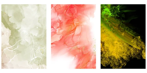 Modern Colorful Flow Backgrounds Set Abstract Color Banners Collection Art — Stockový vektor