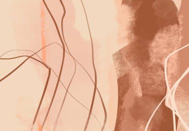 Duvar dekorasyonu, kartpostal ya da broşür tasarımı için yaratıcı minimalist el resimleri. Vektör soyut illüstrasyonu.