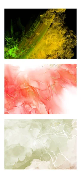 Milieux Flux Colorés Modernes Ensemble Collection Abstraite Bannières Couleur Art — Image vectorielle