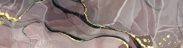 Вектор Чорно Рожевий Банер Рука Намальована Абстрактним Штрихом Пензля Хвильовий — стоковий вектор