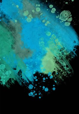 Siyahın modern mavi akış arkaplanı. Renk pankartı şeklinde sıvı. Tasarım projen için sanat tasarımı. Vektör illüstrasyonu.