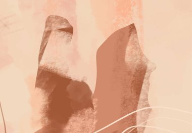 Duvar dekorasyonu, kartpostal ya da broşür tasarımı için yaratıcı minimalist el resimleri. Vektör soyut illüstrasyonu.