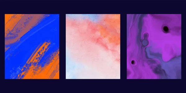 Modern Colorful Flow Backgrounds Set Abstract Color Banners Collection Art — стоковый вектор