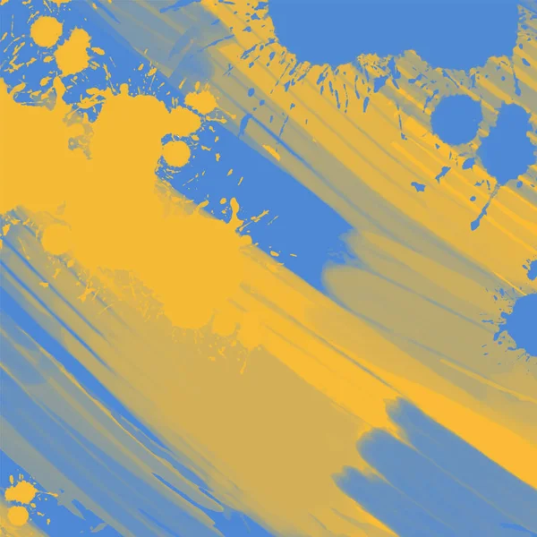 Abstracto Azul Amarillo Pintura Ucrania Estilo Fondo Elemento Banner Diseño — Vector de stock