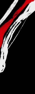 Siyah beyaz, kırmızı, fırça darbesi. Japon tarzı. Grunge dalgası lekelerinin vektör illüstrasyonu. Vektör fırçaları resimleme.