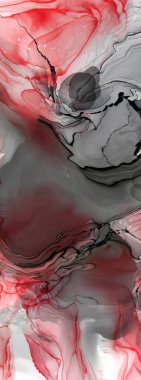 Beyaz arka planda siyah kırmızı fırça darbesi. Tasarım elemanı. Grunge dalga lekelerinin vektör çizimi. Vektör fırçaları resimleme.