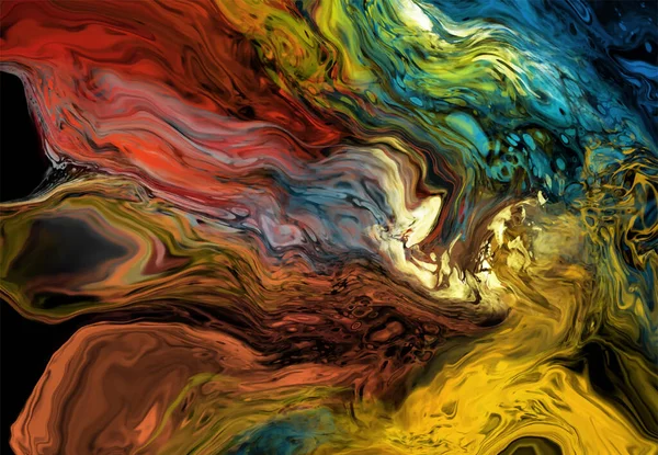 Fond Flux Coloré Moderne Sur Noir Onde Forme Liquide Bannière — Image vectorielle