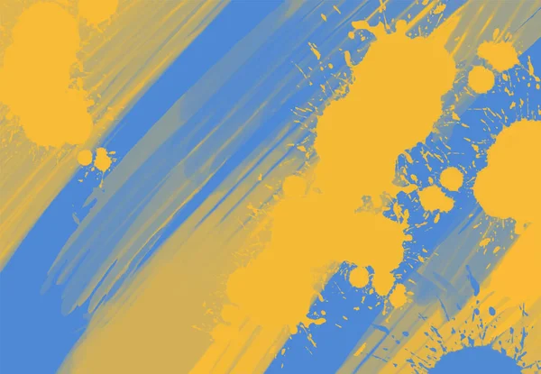 Abstracto Azul Amarillo Pintura Ucrania Estilo Fondo Elemento Banner Diseño — Vector de stock