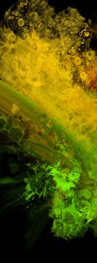 Siyah üzerine modern renkli akış arka planı. Renk pankartıyla dalga sıvısı. Tasarım projen için sanat tasarımı. Vektör illüstrasyonu.