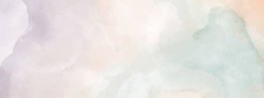 Yumuşak tonlu suluboya lekeleriyle tasarlanmış soyut yatay arkaplan, Vektör illüstrasyonu