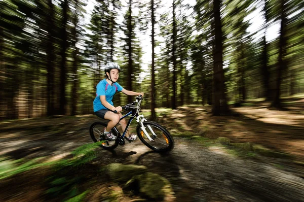 Girl biking — Stock Photo, Image