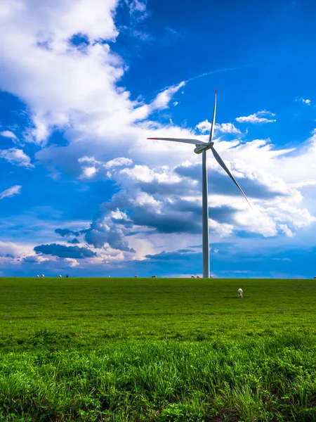 Wind turbine - white energy — Stock Photo, Image
