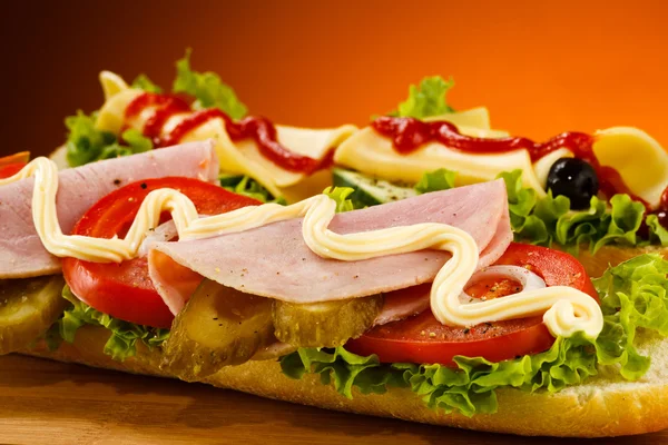 Stora smörgåsar — Stockfoto