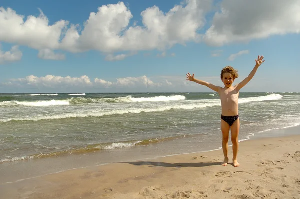 Rapaz da praia — Fotografia de Stock