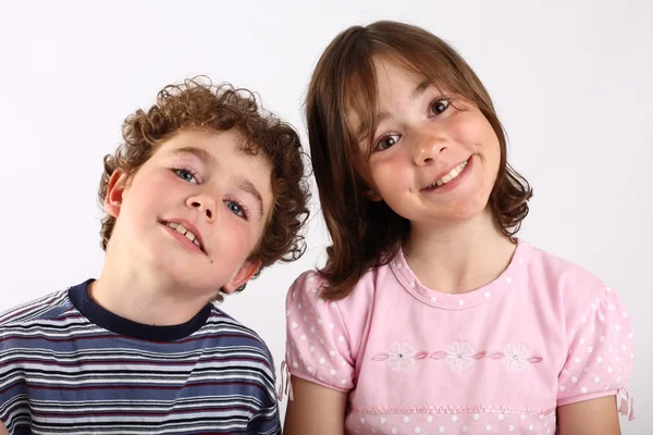 Menina e menino — Fotografia de Stock