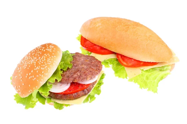 Grande delicioso hambúrguer caseiro — Fotografia de Stock