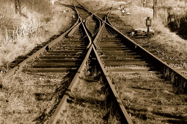 Gamla järnvägsspåren — Stockfoto