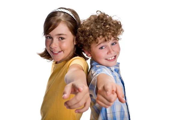 Kids pointing — Stock Photo, Image