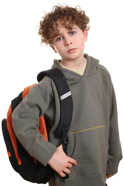 Rapaz vai para a escola — Fotografia de Stock