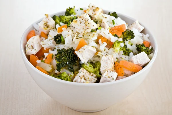 Chicken, rice and vegetables — Stock Photo, Image