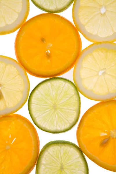 Zitrone, Orange und Limette — Stockfoto