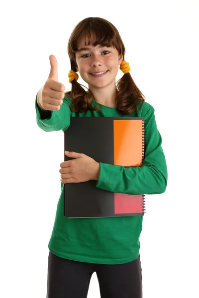 Schüler halten Buch — Stockfoto