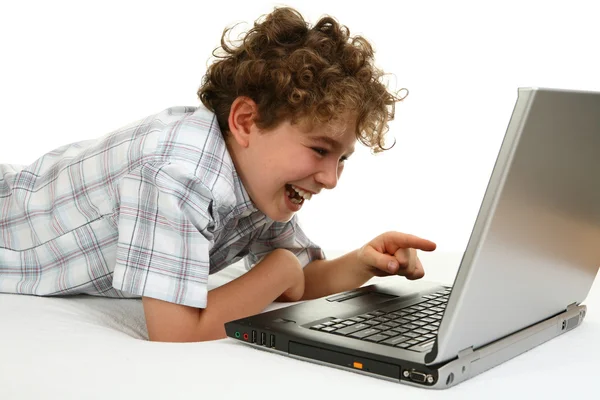 Boy using laptop — Stock Photo, Image