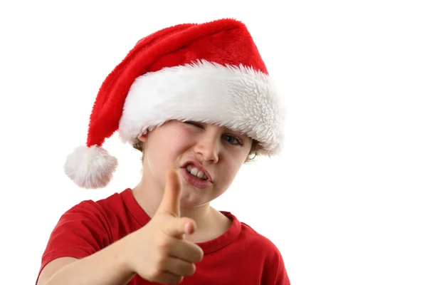 Молодий хлопчик, як Санта-Клаус — стокове фото