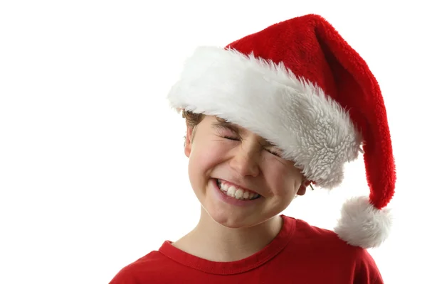 Giovane ragazzo come Babbo Natale — Foto Stock