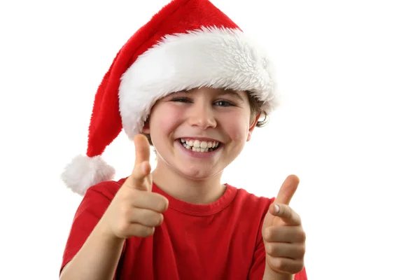 Jongen als santa claus — Stockfoto