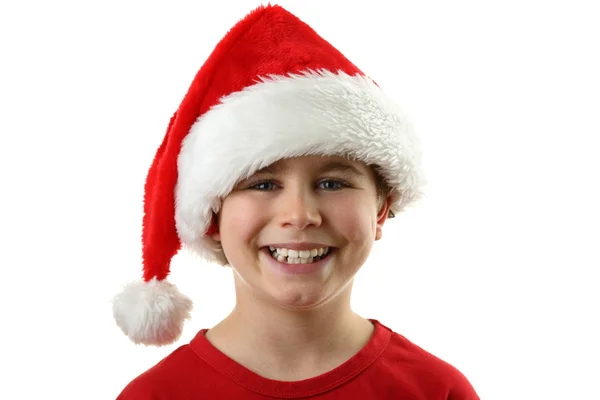 산타 클로스로 어린 소년 — 스톡 사진