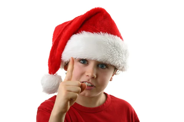 Jongen als santa claus — Stockfoto