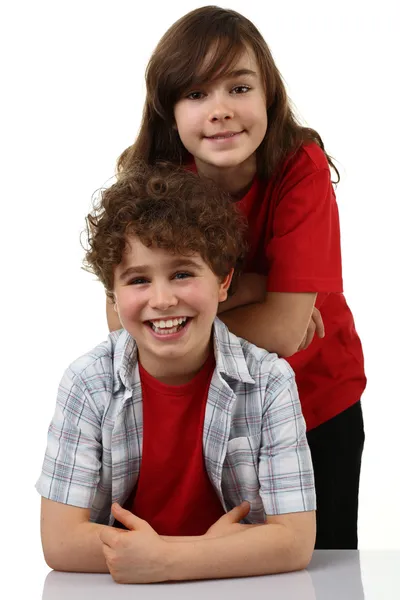 Chica y niño — Foto de Stock