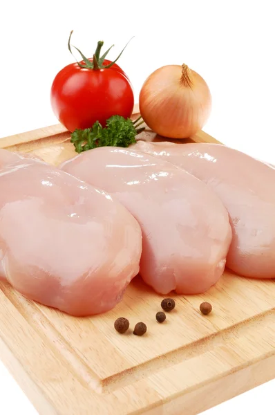Färsk rå kyckling bröst Stockbild