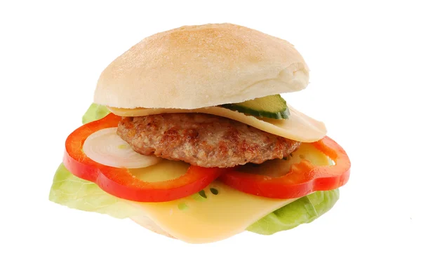 Big delicious homemade hamburger — Stock Photo, Image