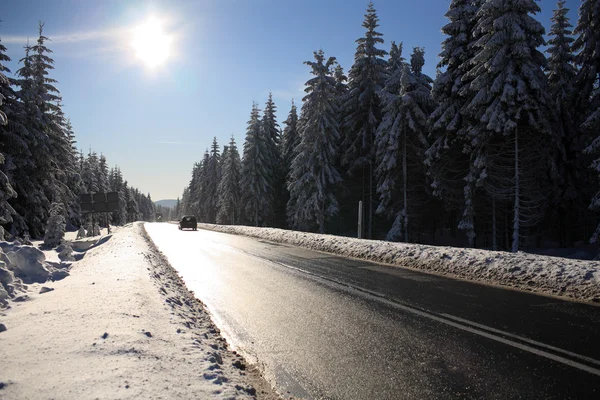 Estrada de inverno — Fotografia de Stock