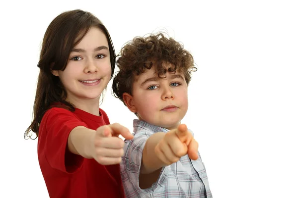 Kids pointing — Stock Photo, Image