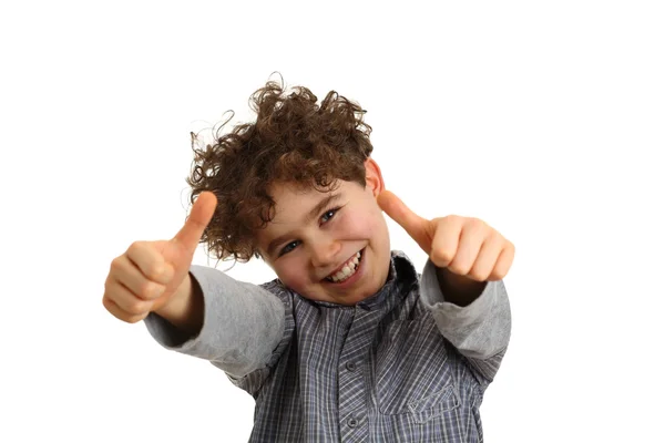 Boy showing thumb up — Stock Photo, Image