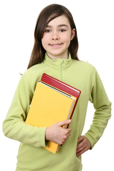 Girl holding books — Stok fotoğraf