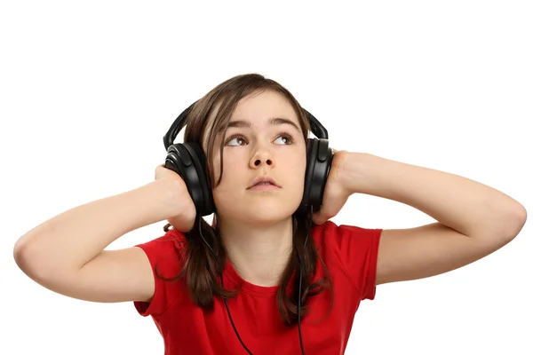 Menina com fones de ouvido — Fotografia de Stock