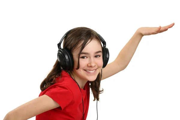 Menina com fones de ouvido — Fotografia de Stock
