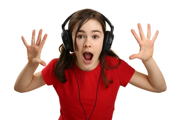 Chica con auriculares — Foto de Stock