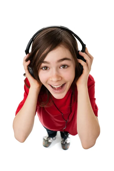 Young girl listening music — Stock Photo, Image