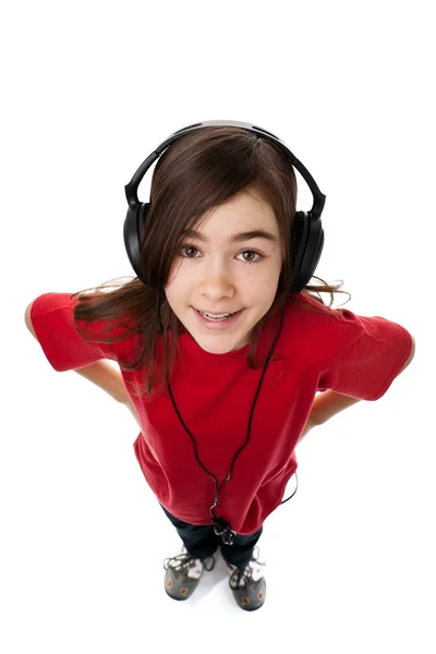 Young girl listening music — Stock Photo, Image