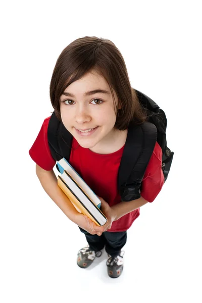 Menina segurando livros — Fotografia de Stock