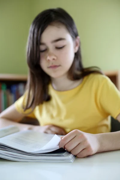 Menina fazendo lição de casa — Fotografia de Stock